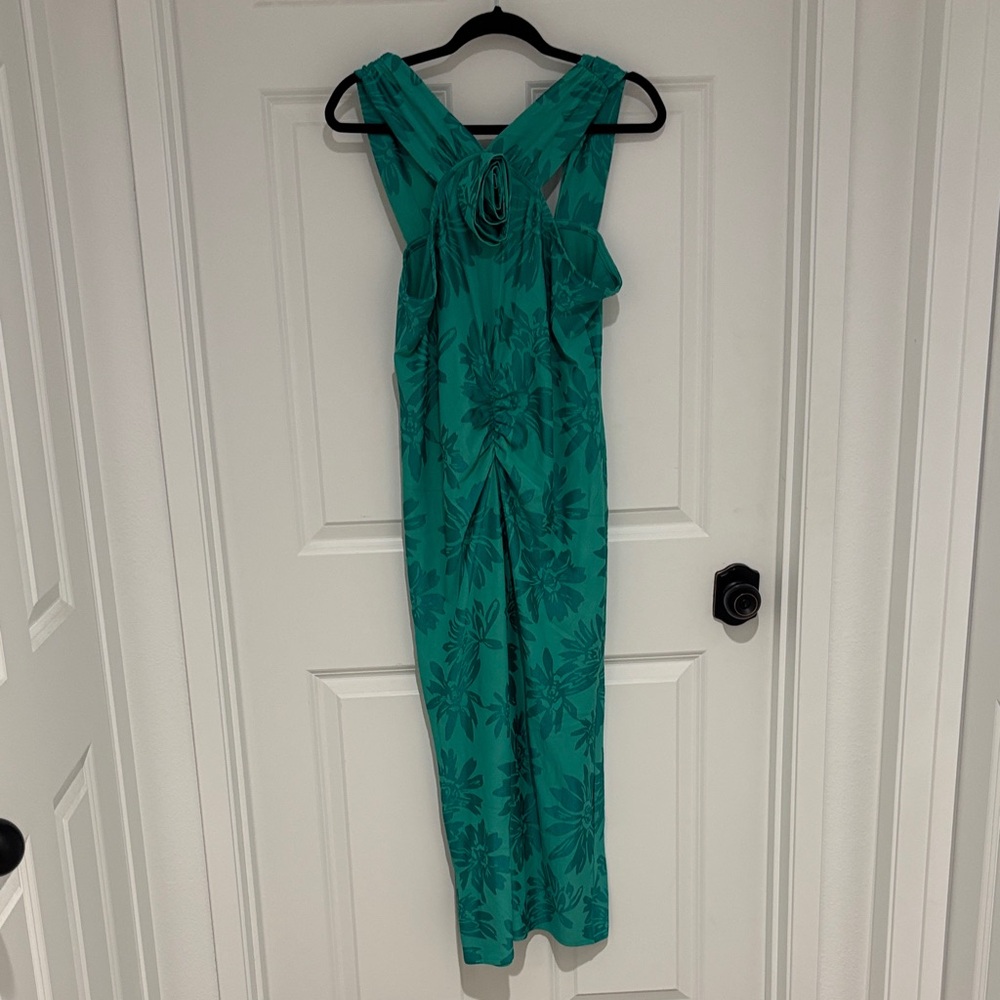 Elegant Green Floral Women's Dress